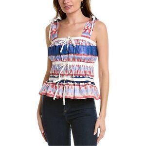 MARIE OLIVER | NEW Gini Top in Summer Wash Tie Dye Tie Details Women’s Size L